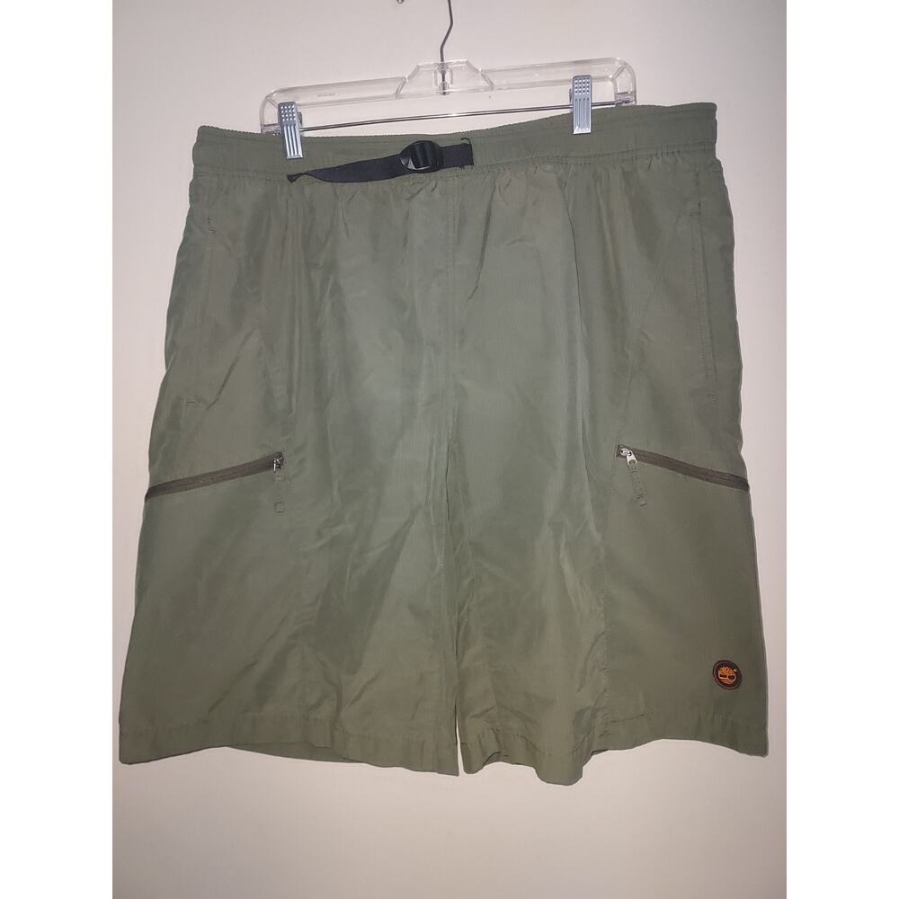 Timberland Men's Hiking Shorts XL Cargo Pockets Lined Outdoor Olive Green
